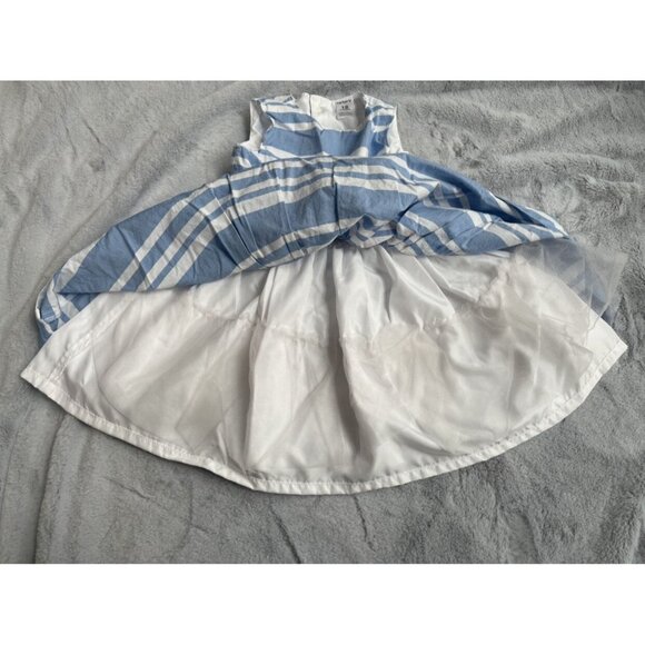 Carters Baby Girls Blue & White Striped Dress With Pink Bow & Bloomer Set - Picture 4 of 7